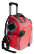 Touchdog ® 'Wuffle Duffle' 2-in-1 Wheeled Backpack Sporty Pet Carrier Red