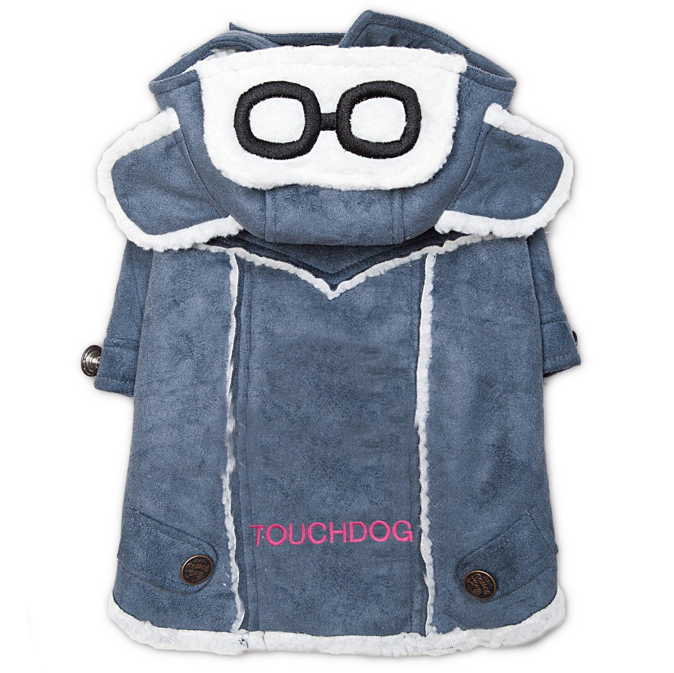 Touchdog 'Tuskegee' Aero-Vintage Designer Fashion Winter Dog Coat X-Small Blue