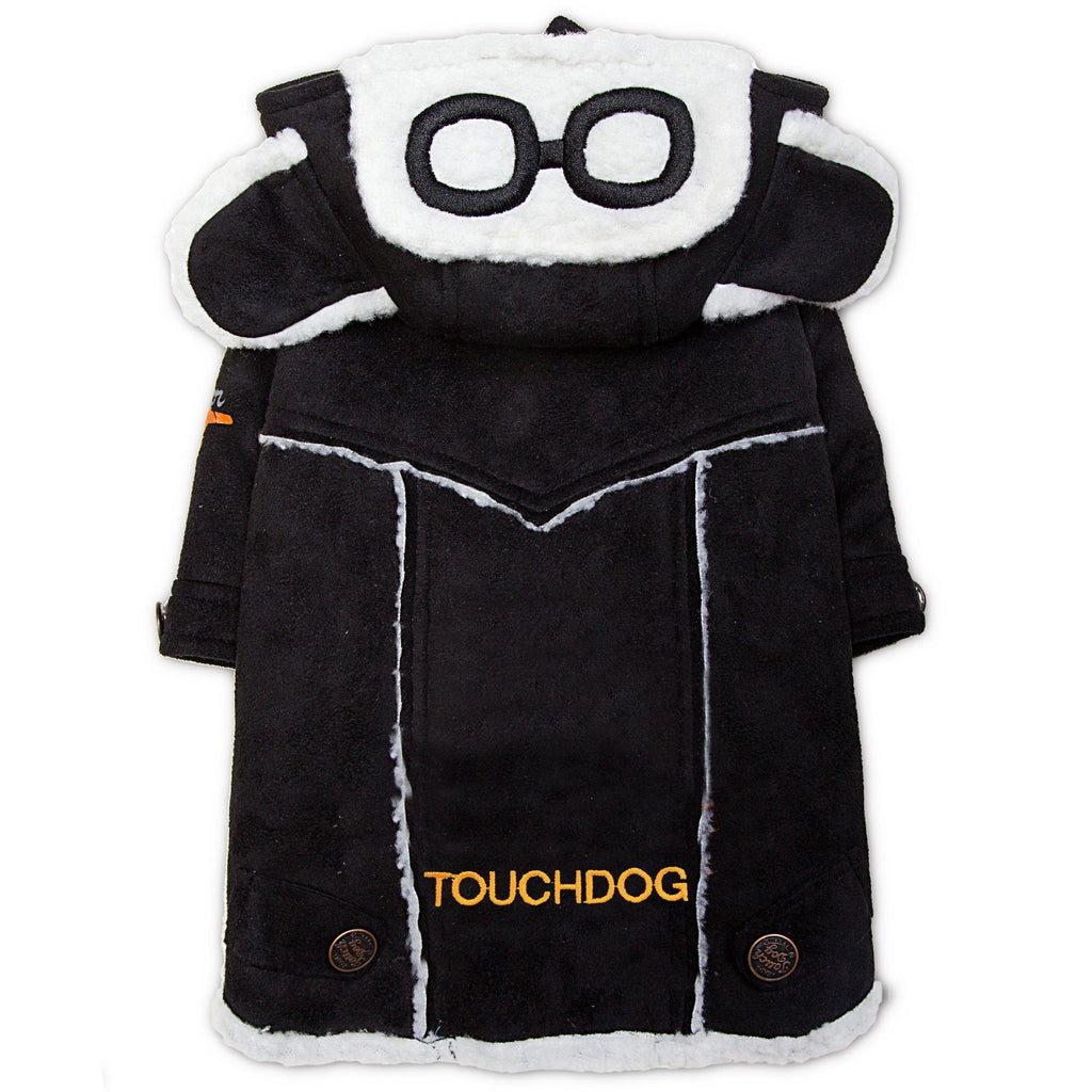 Touchdog 'Tuskegee' Aero-Vintage Designer Fashion Winter Dog Coat X-Small Black