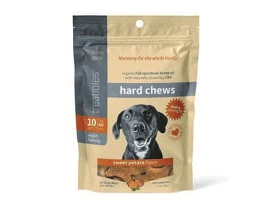 Treatibles Introductory Size GF Sweet Potato Extra Strength Hard Chews 10mg (7 ct) Hard Chew Dog Supplements - 1 oz Bag