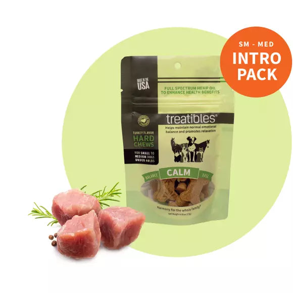 Treatibles Introductory Size Turkey Hard Chews 1mg (14 ct) Hard Chew Dog Supplements - 1 oz Bag