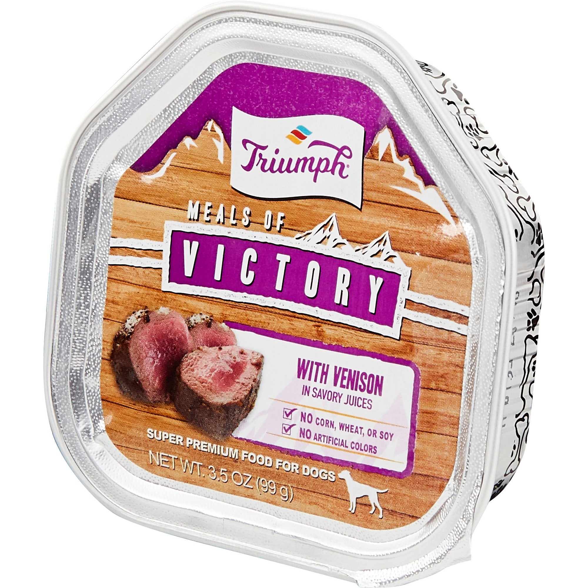 Triumph Wet Cup Venison Wet Dog Food - 3.5 oz - Case of 15