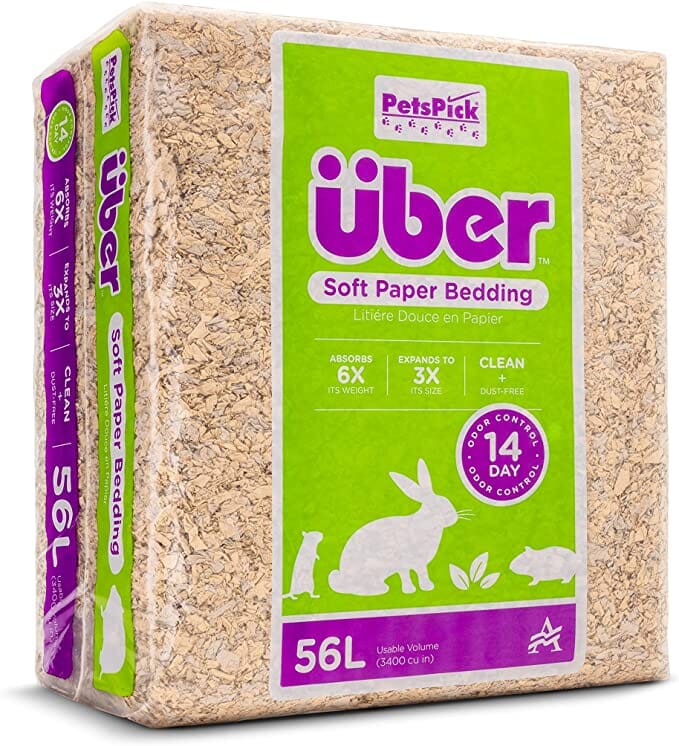 Uber Soft Paper Pet Bedding - Blue/White - 56 L