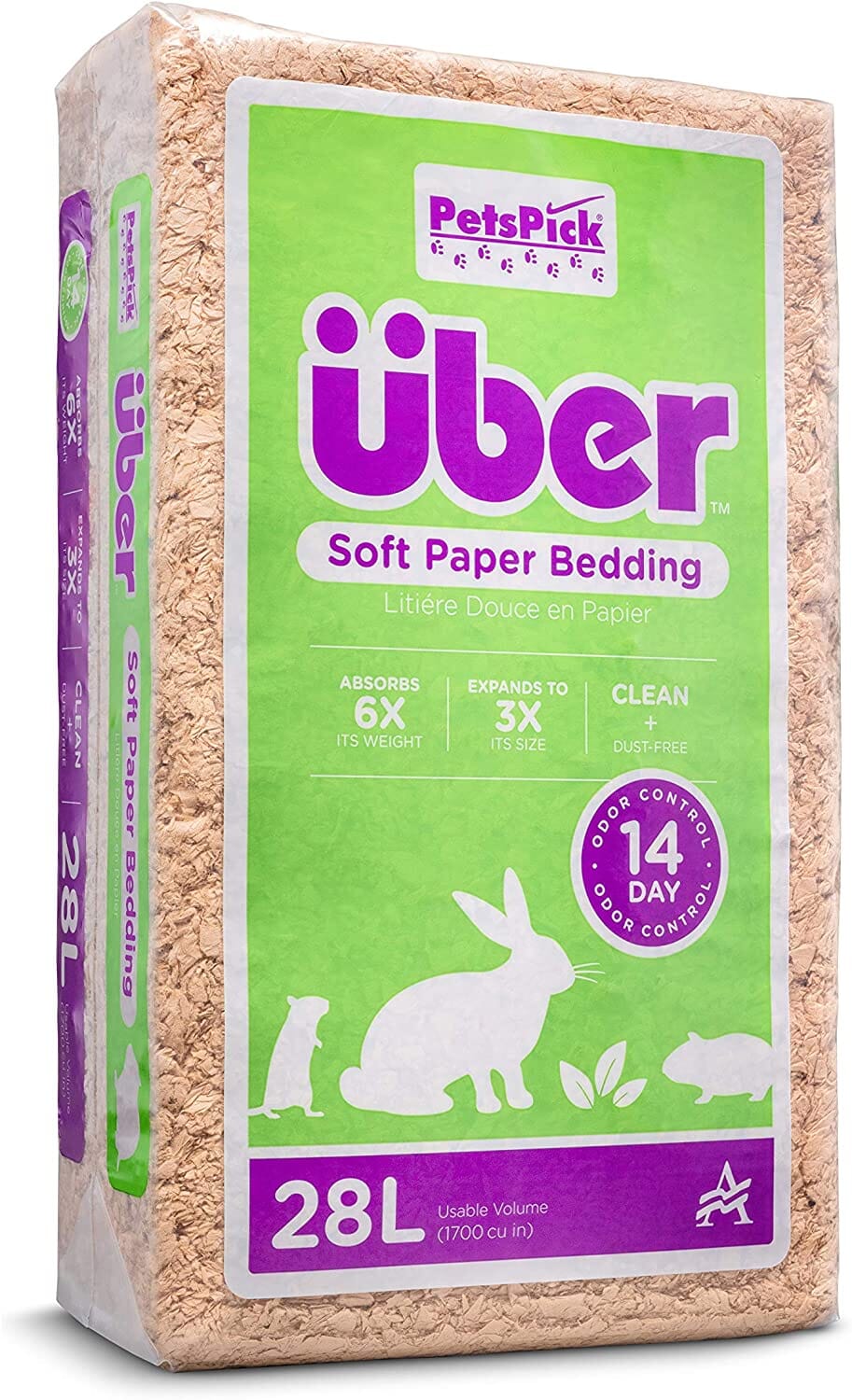 Uber Soft Paper Pet Bedding - Natural - 28 L