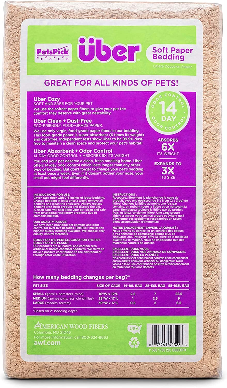 Uber Soft Paper Pet Bedding - Natural - 28 L