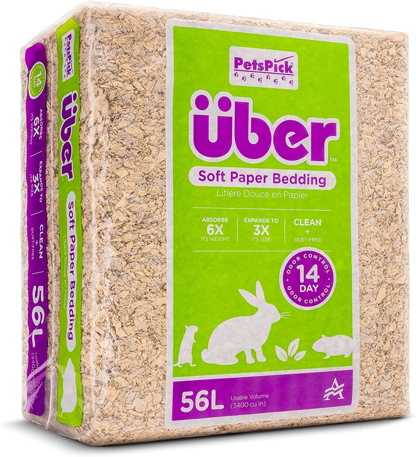 Uber Soft Paper Pet Bedding - Natural - 56 L