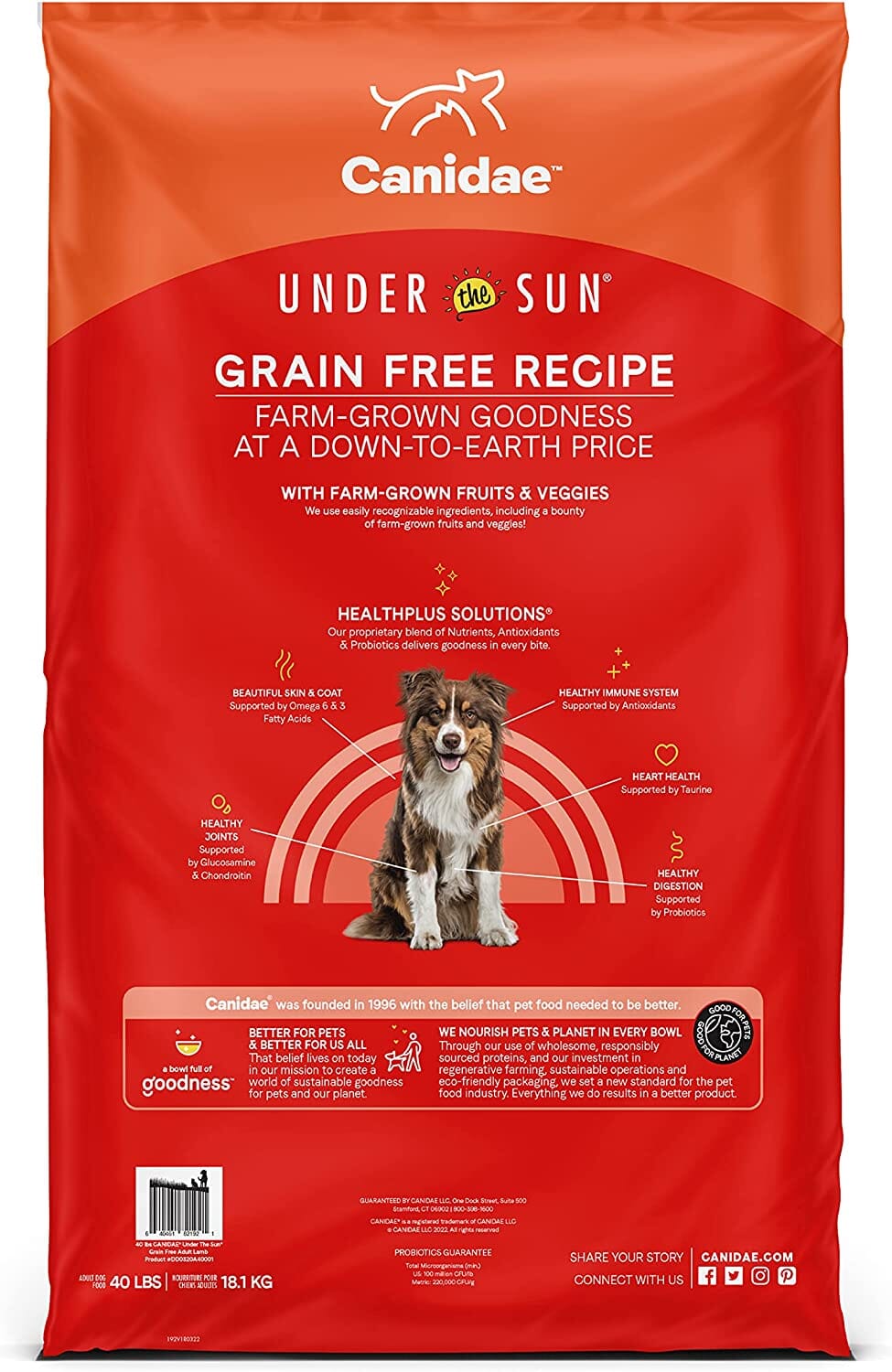 Under The Sun Grain-Free Dry Dog Food - Lamb - 40 Lbs
