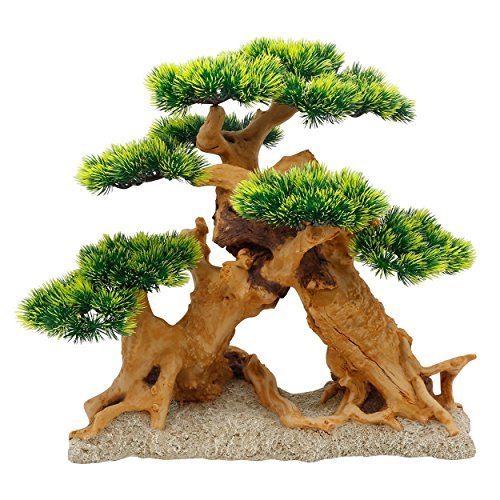 aquarium fake bonsai tree Underwater Treasures Sunken Bonsai Tree Hideout