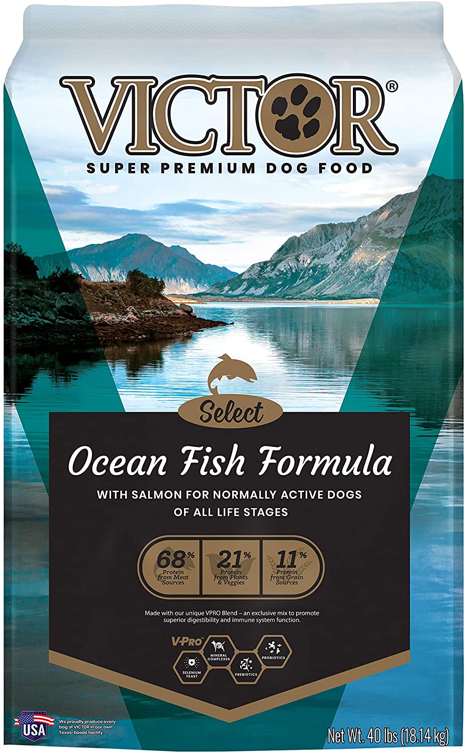 Victor Select Oceanfish Formula Dry Dog Food - 40 lb Bag