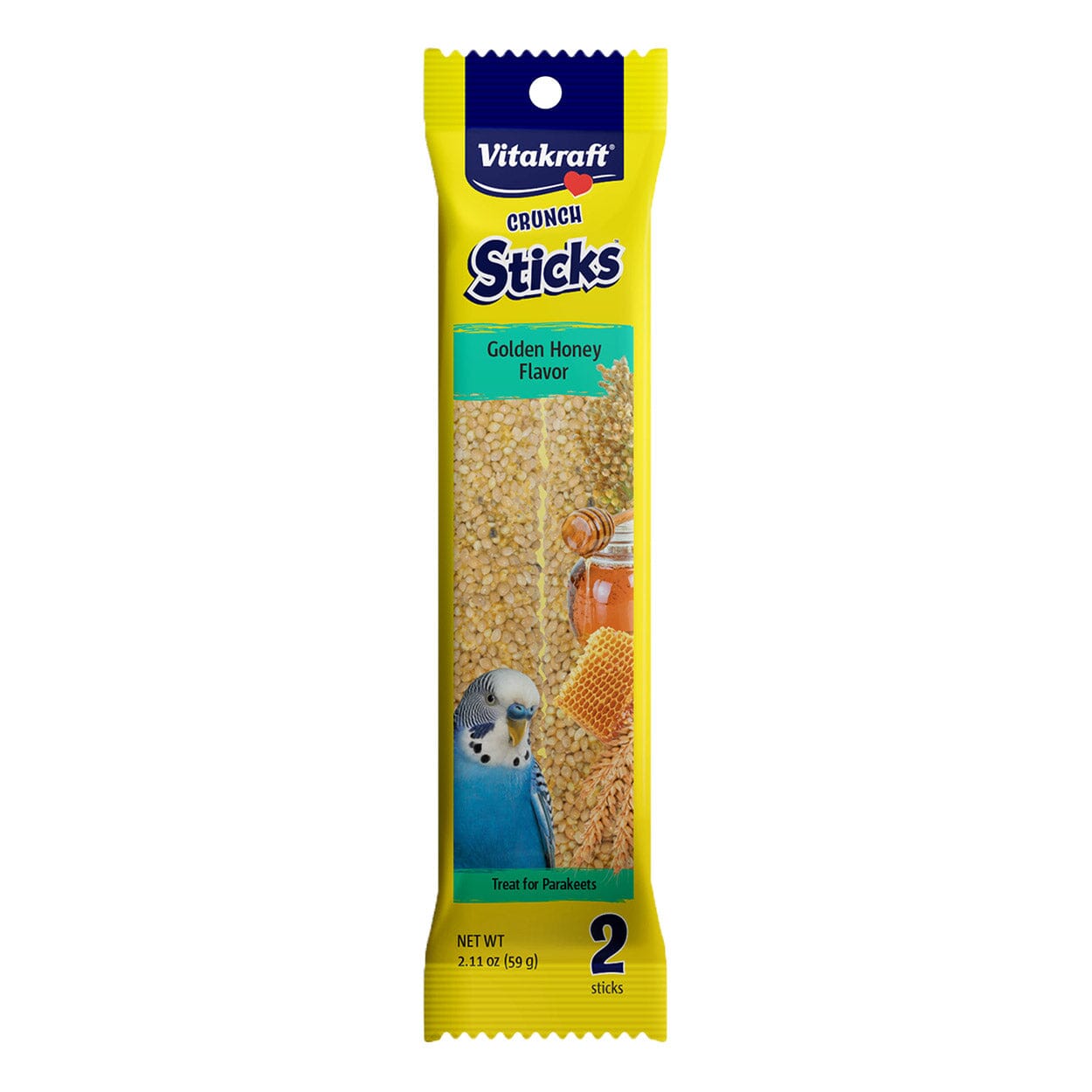 Vitakraft Crunch Sticks - Golden Honey Flavor Parakeet Treat - 2.11 oz
