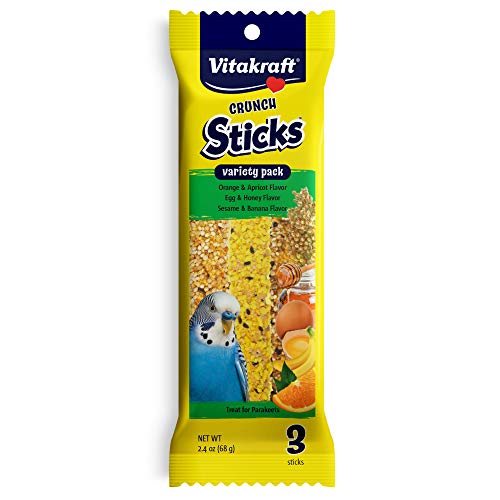 Vitakraft Crunch Sticks - Orange & Apricot Flavor Variety Pack Parakeet Treat - 2.4 oz