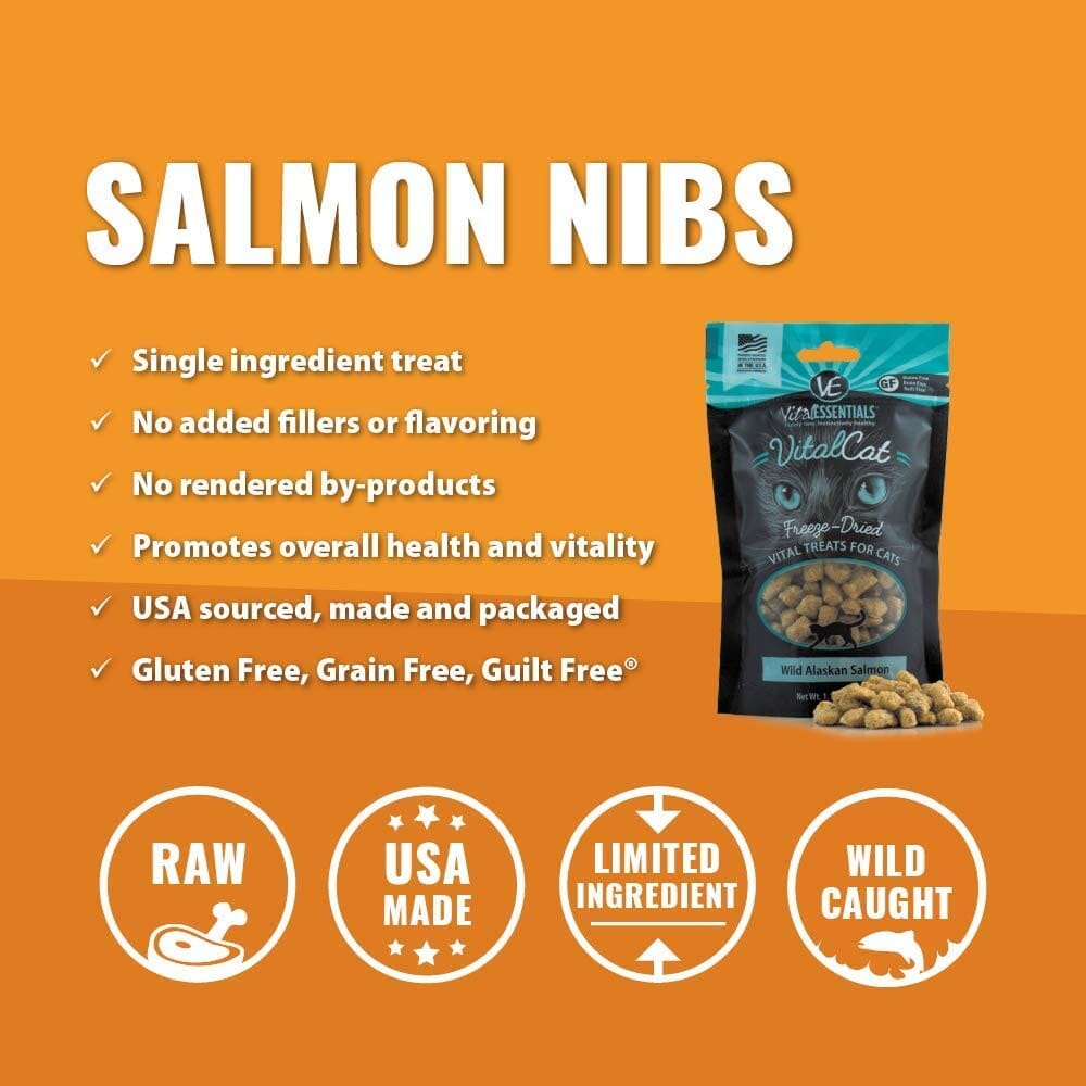 Vital Essentials Wild Alaskan Salmon Freeze Dried Cat Treats - 1.1 Oz