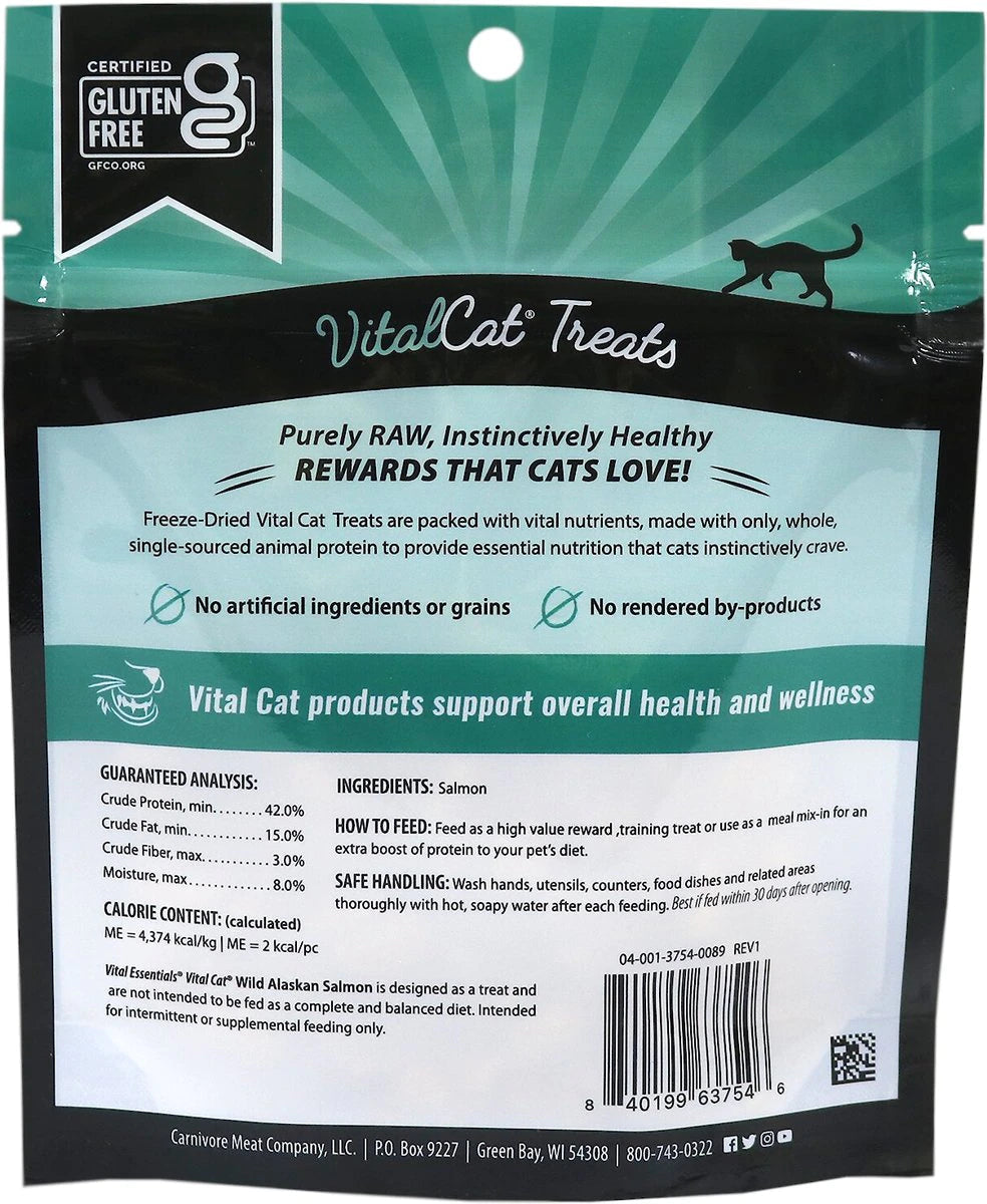 Vital Essentials Wild Alaskan Salmon Freeze Dried Cat Treats - 1.1 Oz