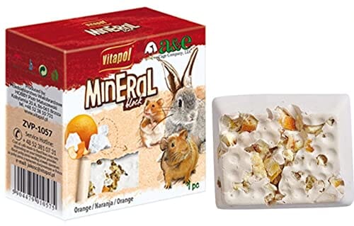 Vitapol Mineral Block for Small Animals Small Animal Mineral Treats - Orange - Small - 40 Gm
