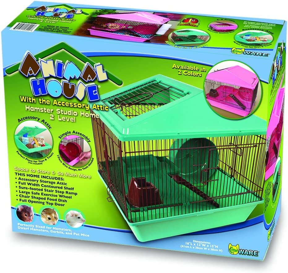 Ware Animal House 2-Level Hamster Home - Assorted - 16 X 12 X 15 In