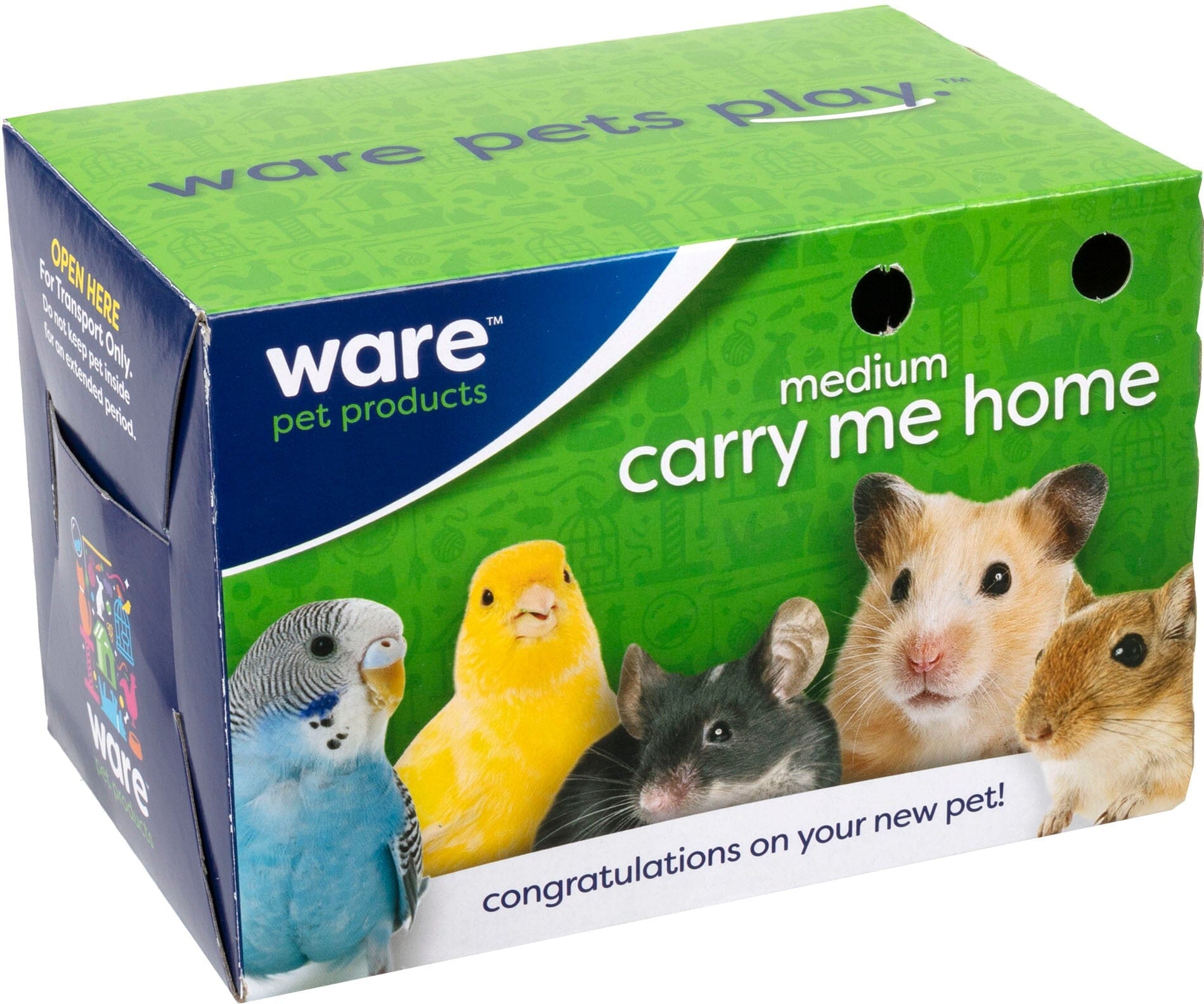 Ware Cardboard Carry Me Home Small Animal Carrier - 6 X 4 X 4 In - 200 Pack