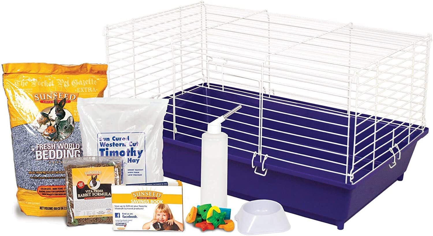 Ware Home Sweet Home Sunseed Small Animal Starter Kit Rabbit - Purple - 28 X 17 X 15.5 In