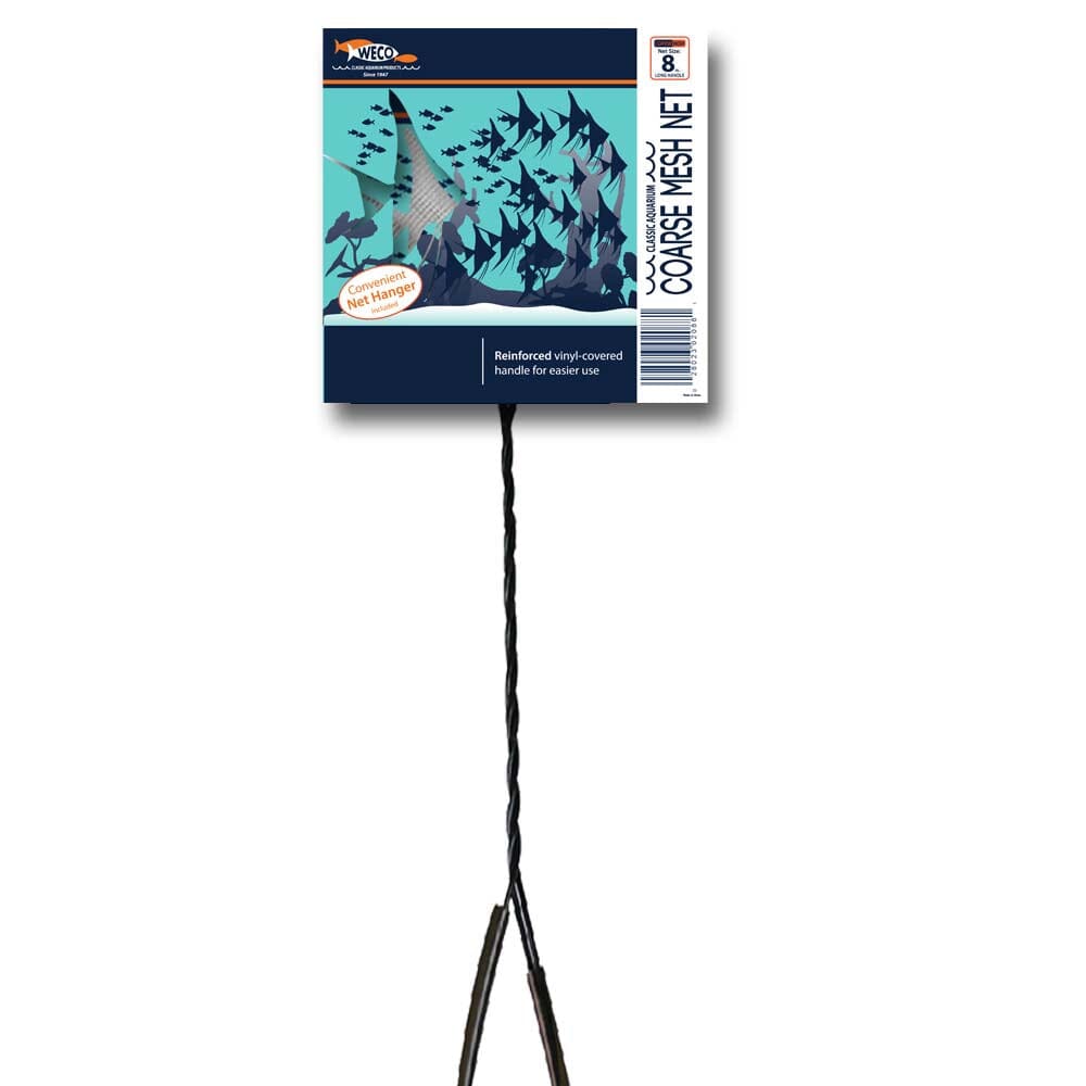 Weco Products Classic Coarse Mesh Net Extra Long Handle - Black - 8 in