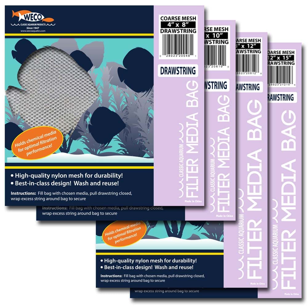 Weco Products Coarse Mesh Drawstring Filter Media Bag - White - 8 In X 12 in