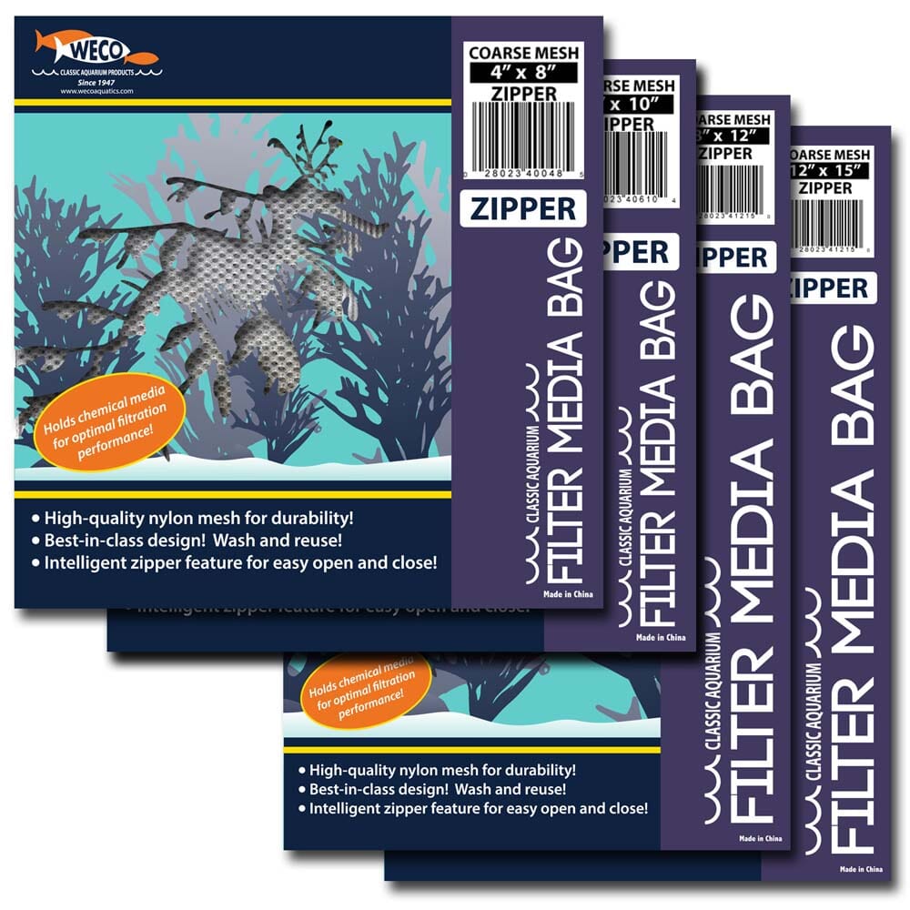 Weco Products Coarse Mesh Zipper Filter Media Bag - White - 8 In X 12 in