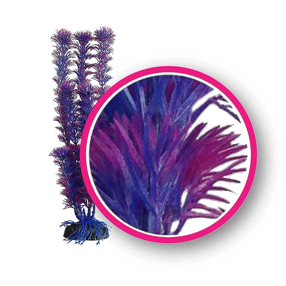Weco Products Dream Series Fuschia Fern Aquarium Plant - Pink and Purple - 9 in