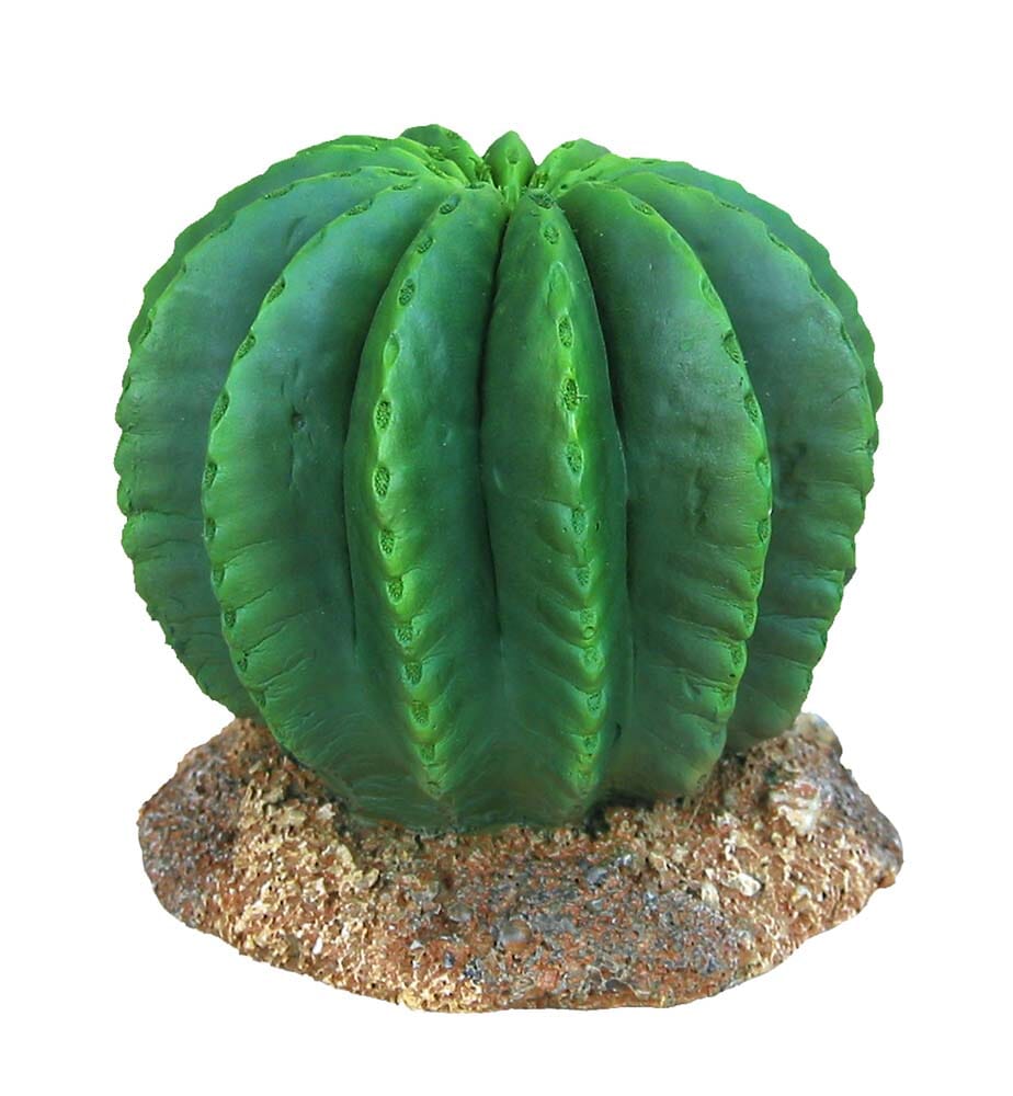 Weco Products Wecorama Badlands Golden Barrel Cactus Terrarium Ornament Brown, Green - 3 in