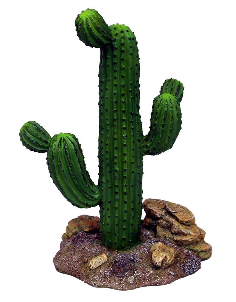 Weco Products Wecorama Badlands Saguaro Cactus Terrarium Ornament - Brown and Green - 9 in - Tall