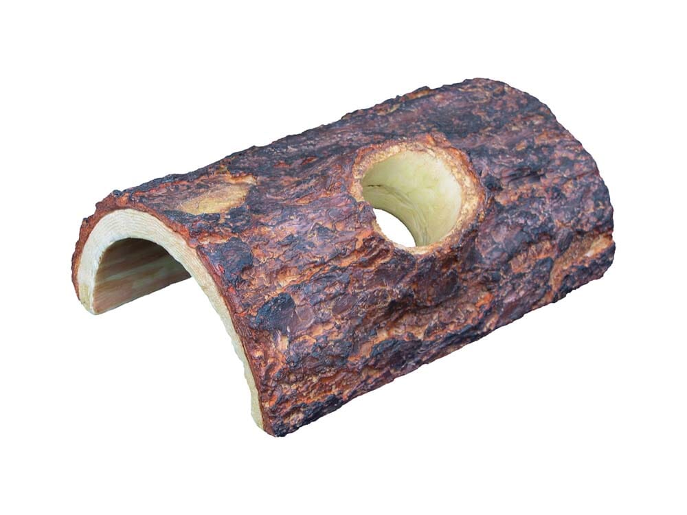 Weco Products Wecorama Sleepy Hollows Giant Pine Bark Lodge Terrarium Ornament - Brown/Yellow - Medium