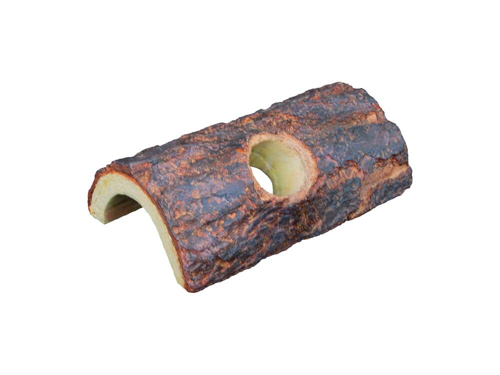 Weco Products Wecorama Sleepy Hollows Giant Pine Bark Lodge Terrarium Ornament - Brown/Yellow - Small