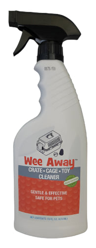 Wee Away Crate Cage Toy Cleaner Cat and Dog Stain and Odor Remover - 16 oz Bottle