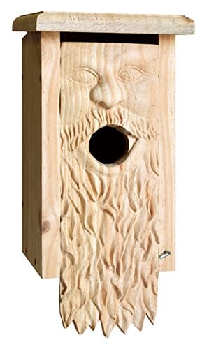 Welliver Outdoors Carved Bluebird House Father Time - Cedar - 13 X 6.5 X 6.25 In