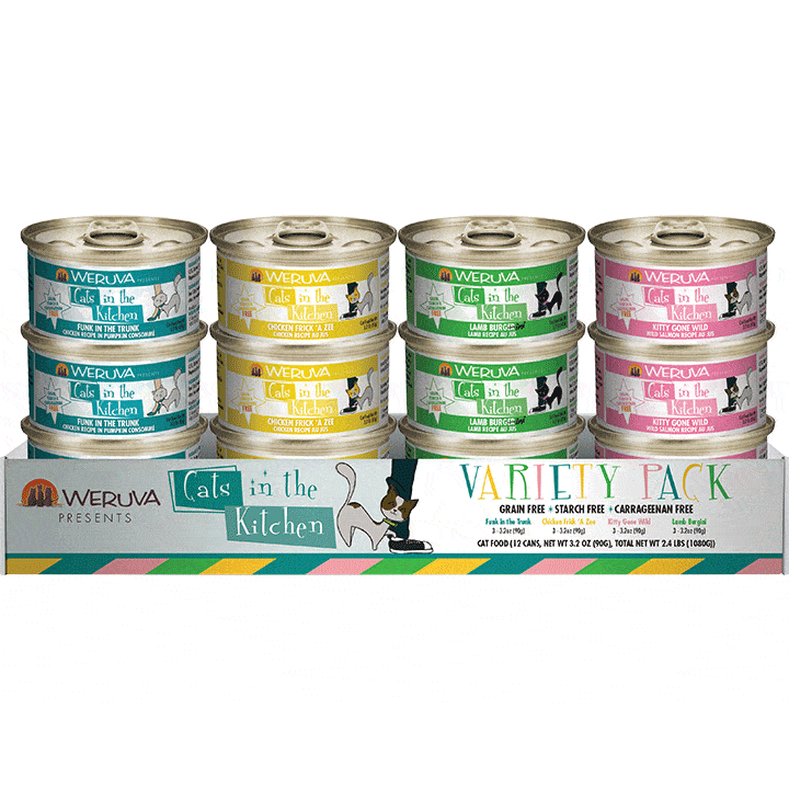 Weruva Cats in the Kitchen Variety Pack Canned Cat Food - 3.2 Oz - Case of 12