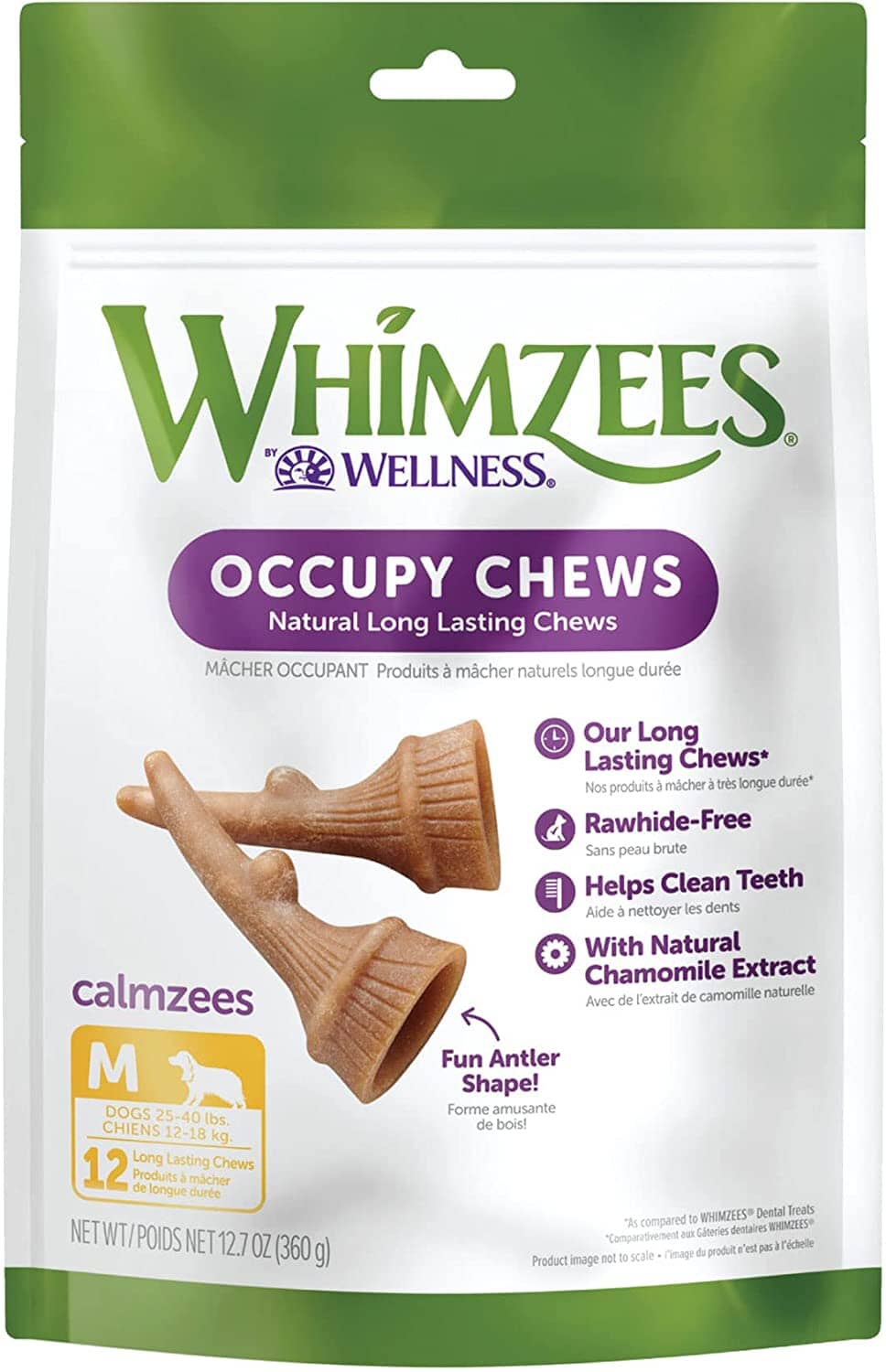 Whimzees Occupy Antler Value Bag Medium Dog Chews - 12.7 Oz