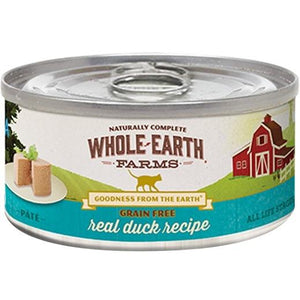 Whole Earth Farms Grain-Free Real Duck Recipe Canned Cat Food - 5 oz Cans - Case of 24