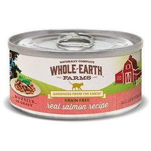 Whole Earth Farms Grain-Free Salmon Morsels in Gravy Recipe Canned Cat Food - 5 oz Cans...