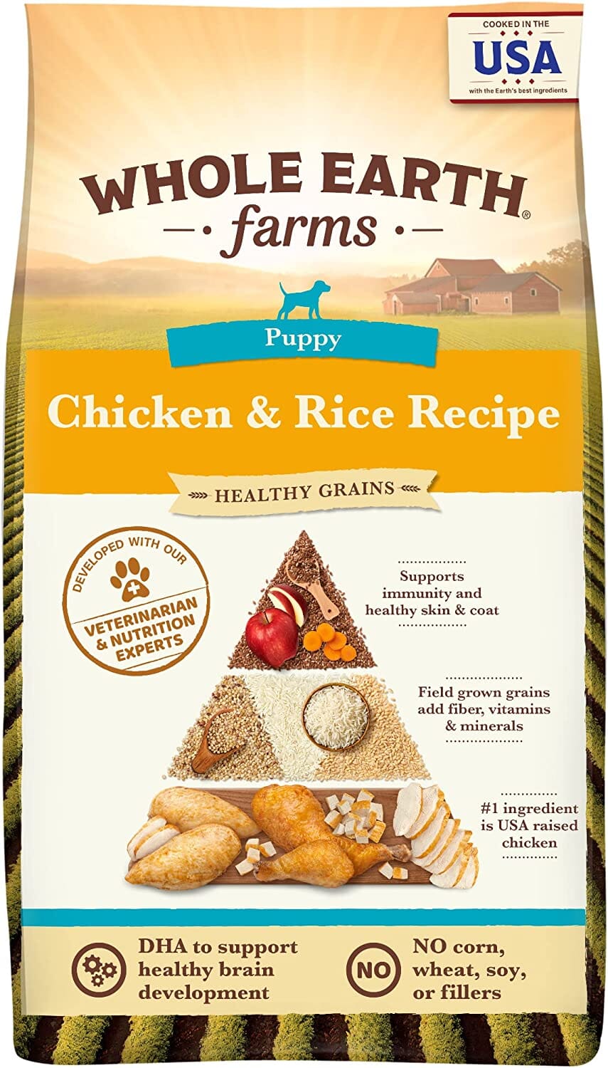 Whole Earth Farms Healthy Grains Puppy Chicken and Rice Dry Dog Food - 25 Lbs  