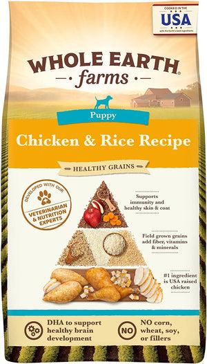 Whole Earth Farms Healthy Grains Puppy Chicken and Rice Dry Dog Food - 25 Lbs