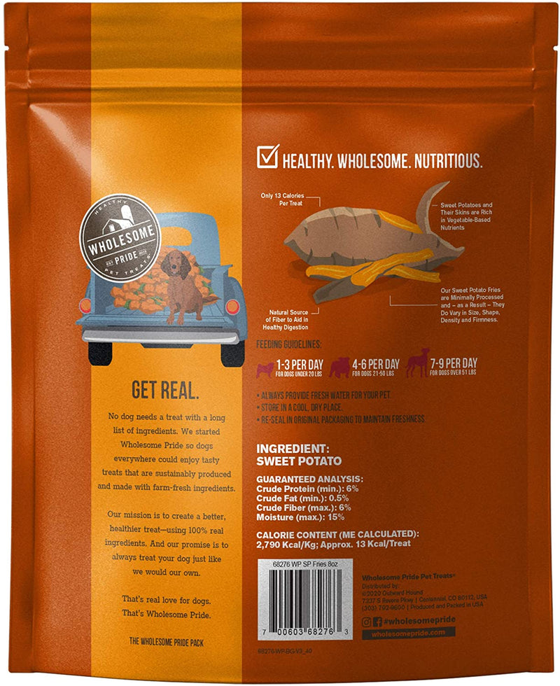 Wholesome Pride Sweet Potato Fries Dog Dehydrated Treats 8 oz