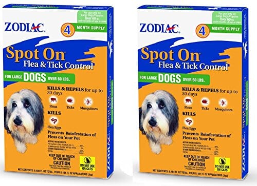 Zodiac Spot On Flea & Tick Control for Dogs - Under 60 Lbs - 4 Pack