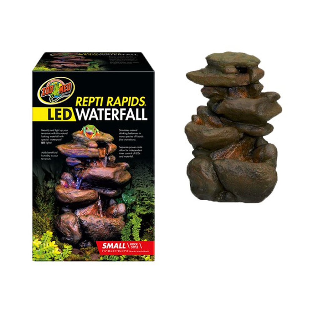 Zoo Med Laboratories Repti Rapids® Reptiles LED Waterfall Rock - 7.25 X 5.5 X 11 Inch Small  