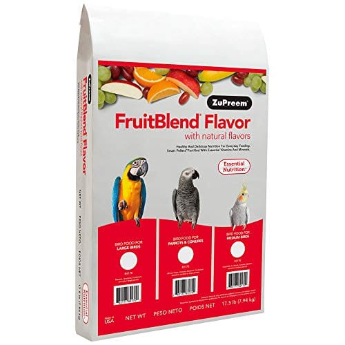Zupreem Fruitblend Flavor Large Bird Food Parrot Bird Food - 17.5 Lbs