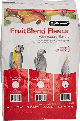 Zupreem Fruitblend Flavor Medium Cockatiel Bird Food - 17.5 Lbs