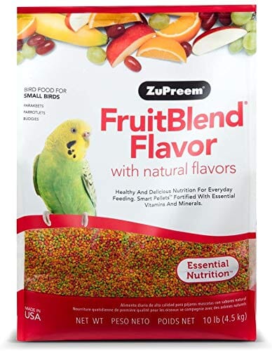 Zupreem Fruitblend Flavor Small Bird Food Parakeet Bird Food - 10 Lbs