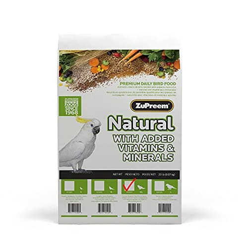 Zupreem Natural Diet Parrots/Conure Food Parrot Bird Food - 20 Lbs