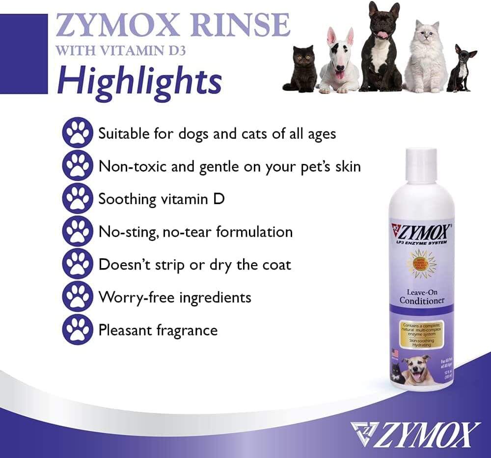Zymox Pet Conditioning Rinse Itch Relief - 12 Oz