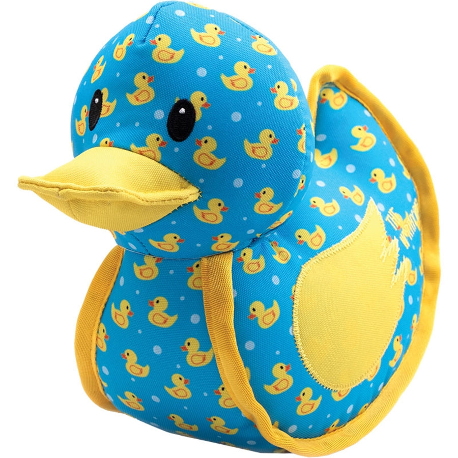 The Worthy Dog Rubber Duck Patterned Squeak Nylon and Plush Dog Toy