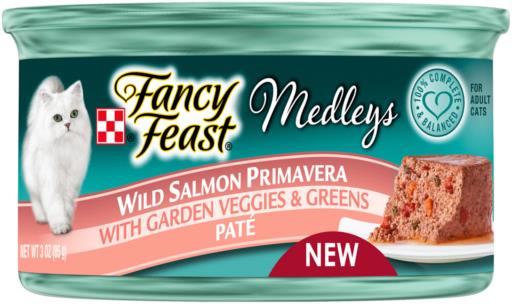 Purina Fancy Feast Medley's Salmon Primavera with Tomatoes Carrots and Spinach Pate Canned Cat Food - 3 Oz - Case of 24  