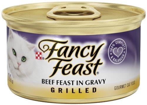 Purina Fancy Feast Grilled Beef Feast in Gravy Canned Cat Food - 3 Oz - Case of 24  