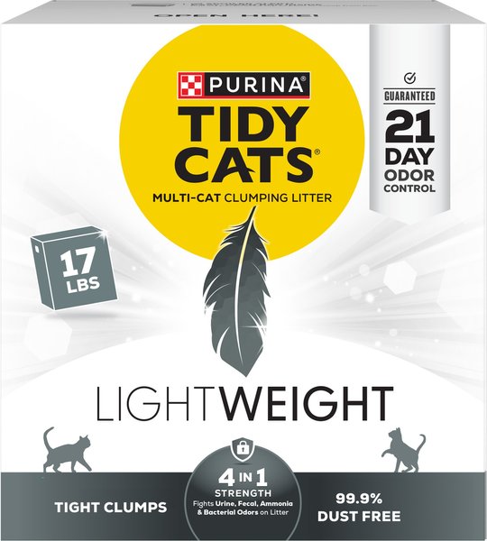 Purina Tidy Cats Lightweight 4-in-1 Strength Odor Control Clumping Clay Multi-Cat Litter - 17 Lbs