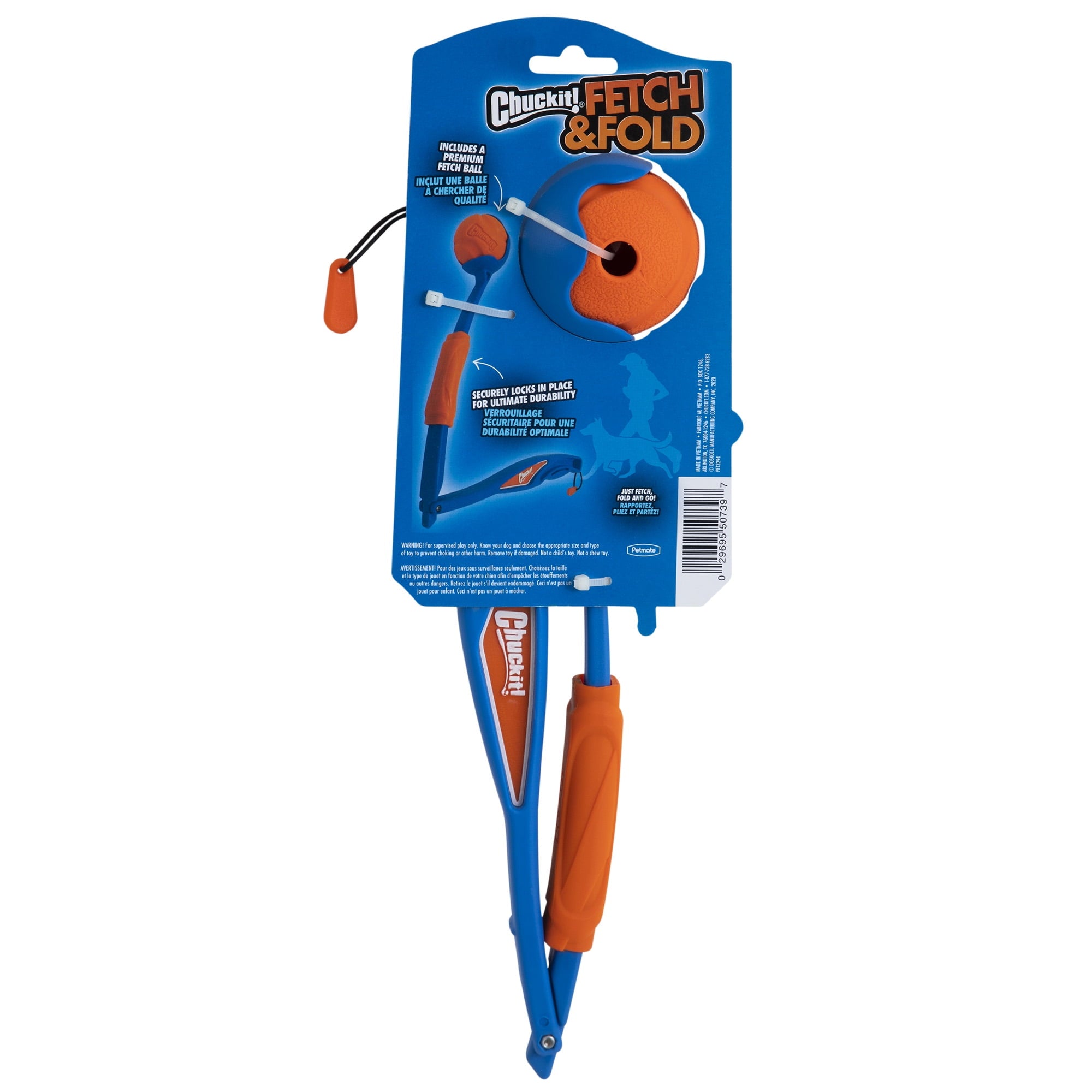 Chuckit! Petmate Fetch & Fold Ball Launcher with 2.5 Inch Diameter Ball Interactive Dog Toy - Large - 25 Inch